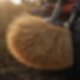 Close-up view of a tractor broom showcasing its bristles and design