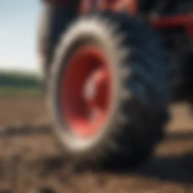 Tractor tire boot installed on agricultural machinery