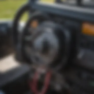 Close-up of electrical component wiring in a golf cart