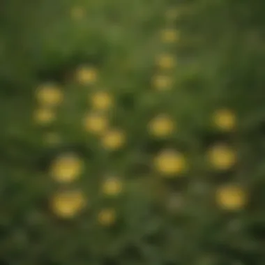 Distinct Patterns of Urine Spots on Grass Illustration of a lawn with distinct urine spots