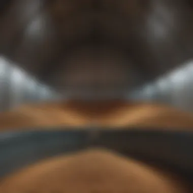 Interior of a Grain Bin Interior view illustrating the storage of grains within a bin
