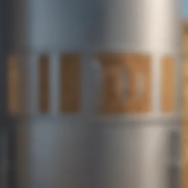 Close-up of a modern grain bin with advanced monitoring technology