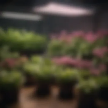 Variety of UV Grow Lights for Horticultural Use Different types of UV grow lights displayed in a horticultural setup