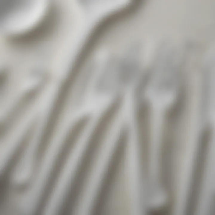 Close-up of white plastic utensils highlighting texture and design