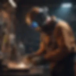 A skilled welder demonstrating techniques in a workshop