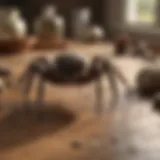 An overview of spider and bug bombs on a wooden table