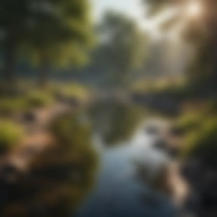 A serene pond with clear water demonstrating effective sealing