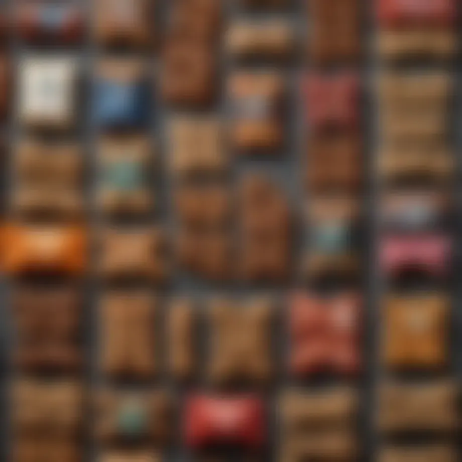 A variety of veterinary select dog treats in colorful packaging