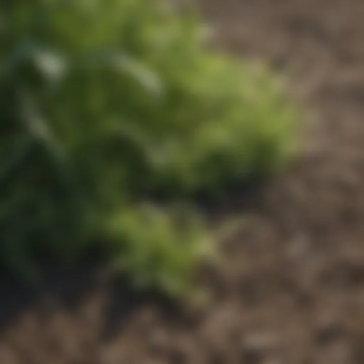 Close-up of granular weed and feed product