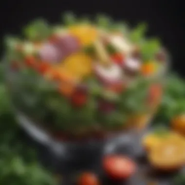 Vibrant Salad for Weight Loss A colorful salad bowl with a variety of fresh vegetables and lean protein