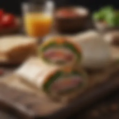 Wholesome Wraps for Lunch A selection of whole grain wraps filled with nutritious fillings