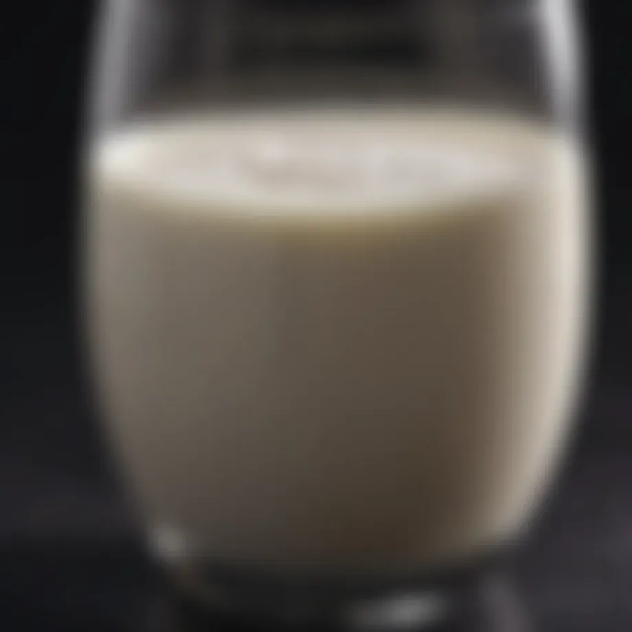 A glass of whole milk with a creamy texture