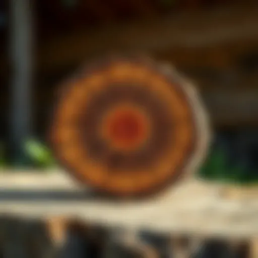 Wood sample exhibiting treatment against decay