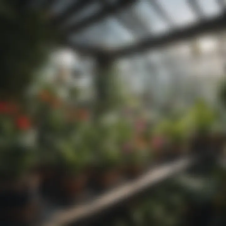 Close-up of plants thriving inside the Zeny Mini Greenhouse